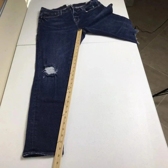 FRAME Le Garcon Size 31 Ankle Slim Boyfriend Jeans Mid Rise Distressed Crop - Picture 11 of 16